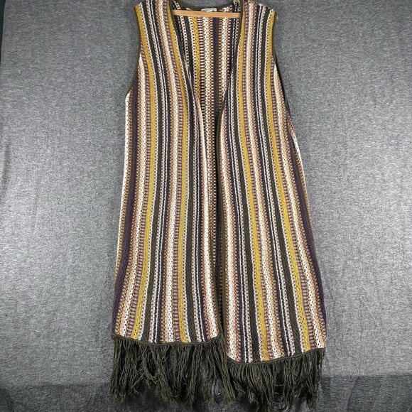 Cato Sweaters - Women's Crochet Open Knit Duster Sleeveless Cardigan Vest Boho Hippie Granola XL